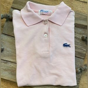 Vintage Izod Lacoste Unisex Size (see pics for measurements) Lt. Pink Knit Shirt